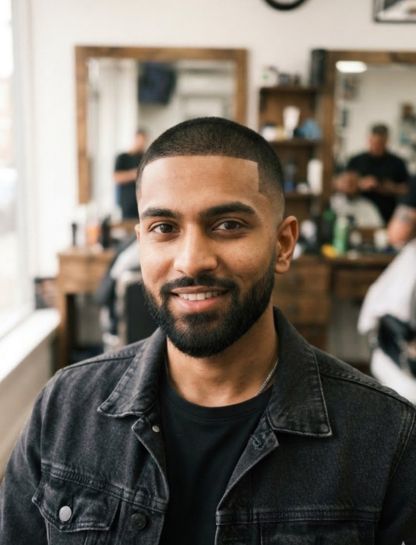 Buzz Cut with Sharp Edges and Taper