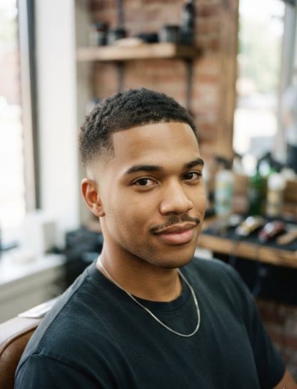 Buzz Cut with Taper for Curly Hair