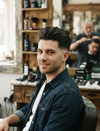 Classic Barber Low Taper Fade Quiff