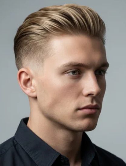 Classic Slick Back with Low Taper Fade