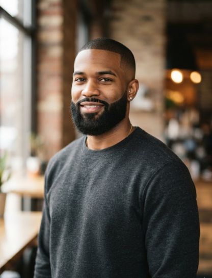 Low Taper Buzz Cut with Beard