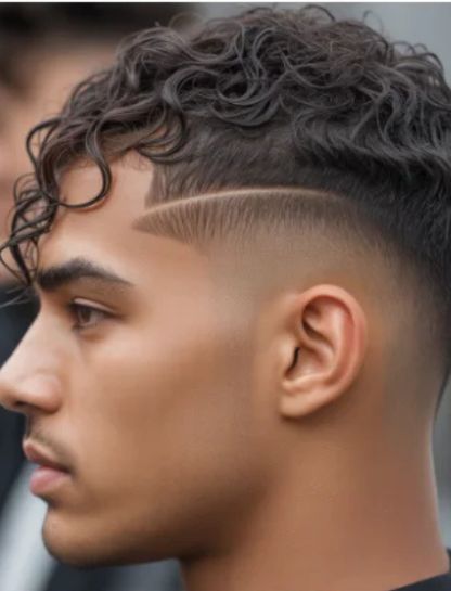 Low Taper Curly Wet Look