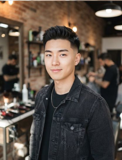 Low Taper Fade Asian Brush Up