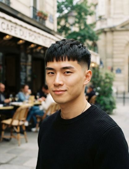 Low Taper Fade Asian French Crop