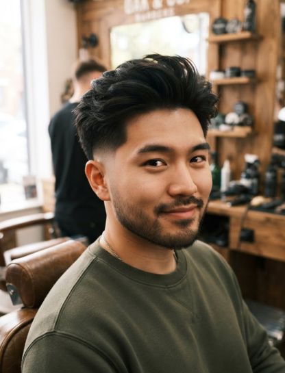 Low Taper Fade Asian Hair with Volume