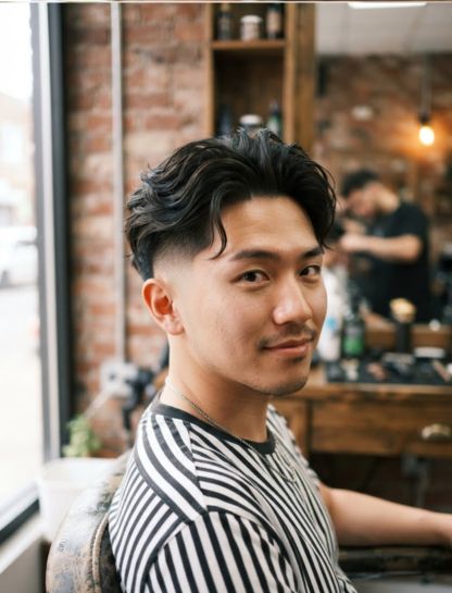 Low Taper Fade Asian Long Top