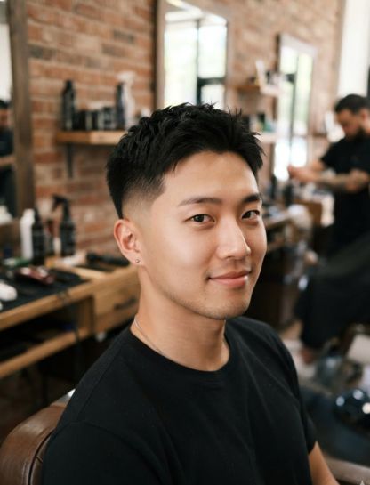 Low Taper Fade Asian Short Hair