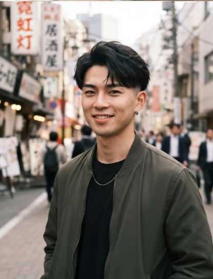 Low Taper Fade Asian Two Block Hair