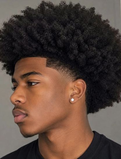 Low Taper Fade Big Afro