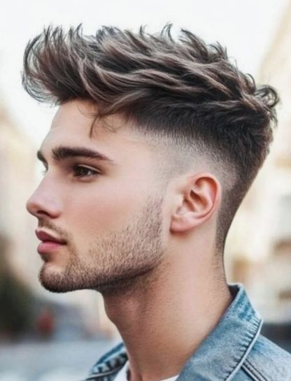 Low Taper Fade Blonde Hair Fringe