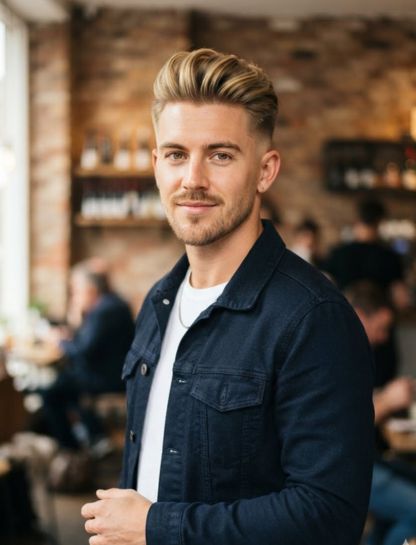 Low Taper Fade Blonde Hair Quiff