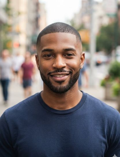 Low Taper Fade Buzz Cut Black Male