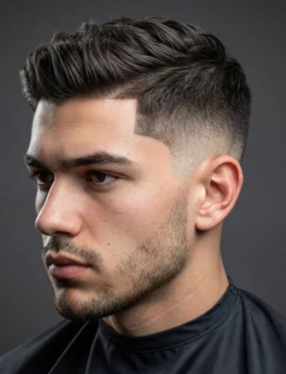 Low Taper Fade Curly Hair with Line Up