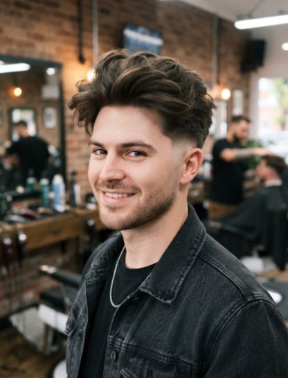 Low Taper Fade Fluffy Hair With Blowout Style