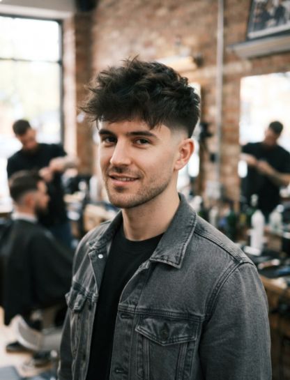 Low Taper Fade Fluffy Hair for Straight Hair