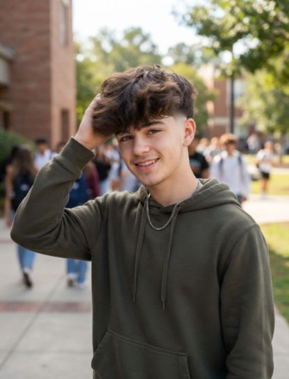 Low Taper Fade Fluffy Hair for Teen Boys