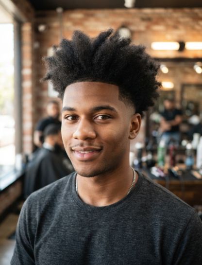 Low Taper Fade Fluffy Hair for Thick Hair