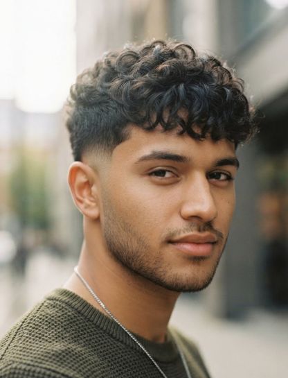 Low Taper Fade French Crop Hair Curly