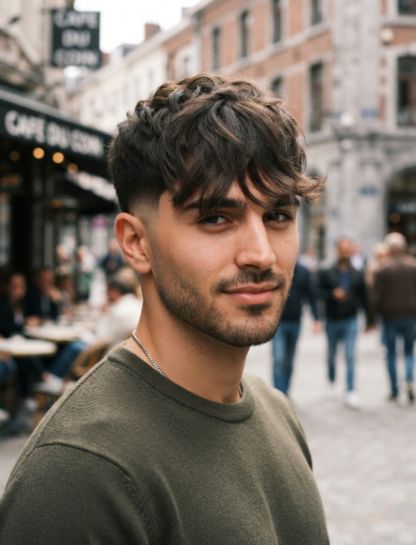 Low Taper Fade Long Fringe