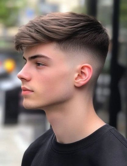 Low Taper Fade Messy French Crop