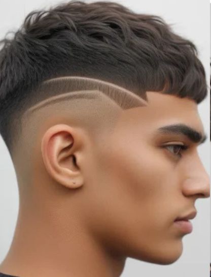 Low Taper Fade Messy French Crop