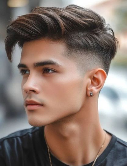 Low Taper Fade Middle Part