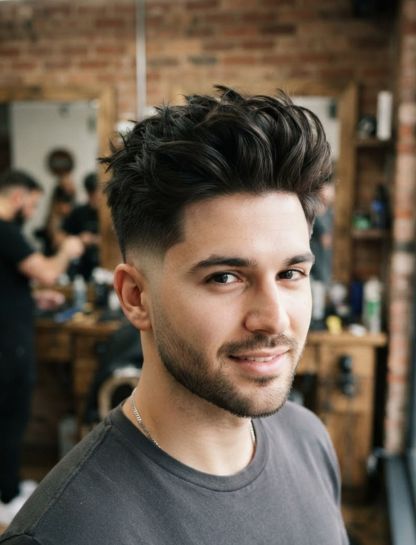 Low Taper Fade Quiff with Texture