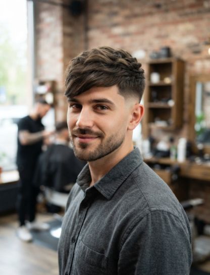 Low Taper Fade Side Swept Fringe