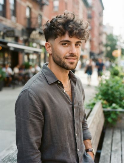 Low Taper Fade With Messy Fluffy Hair
