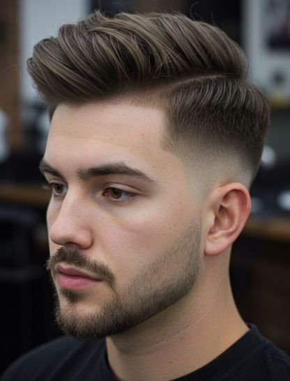 Low Taper Fade With Trending Textured Crop for Straight Hair