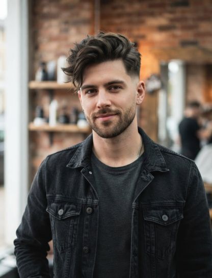 Low Taper Fade with Messy Comb Over