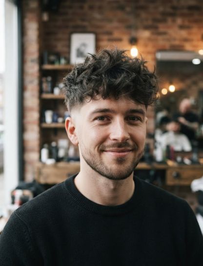 Low Taper Fade with Messy Hair