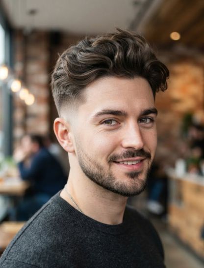 Low Taper Fade with Messy Quiff