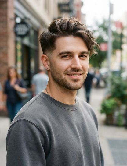 Low Taper Fade with Messy Side Part