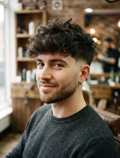 Low Taper Fade with Messy Thick Hair