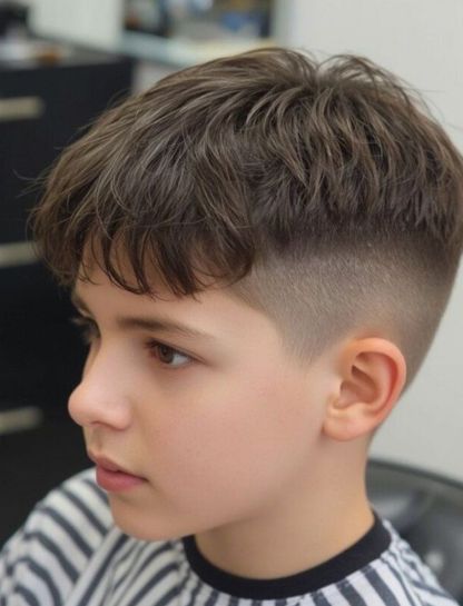 Low Taper Fade with Textured Fringe