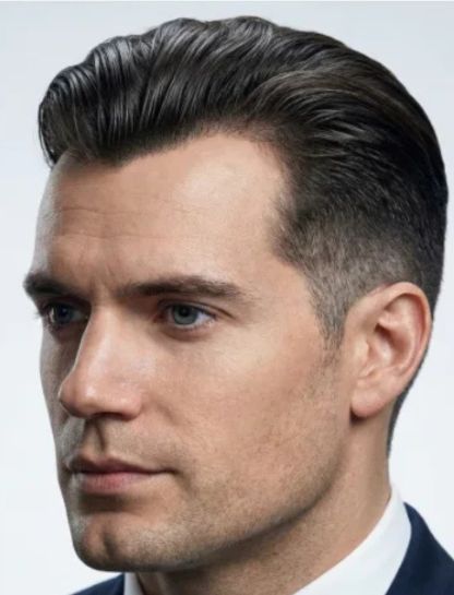 Low Taper with Slick Back Short Hair