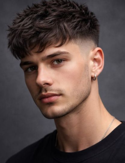 Messy Textured Crop with Low Taper Fade