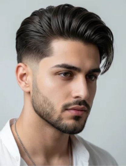 Natural Slick Back Fade