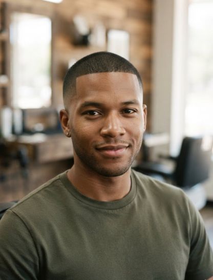 Short Buzz Cut with Low Taper Fade
