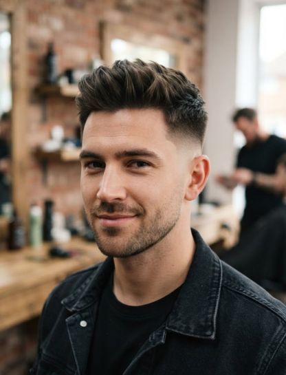 Short Quiff Taper Fade Haircut