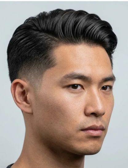 Side Part Slick Back Fade
