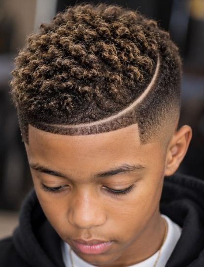 Taper Fade Afro with Design