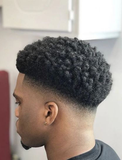 Taper Fade Afro with Sponge Curls