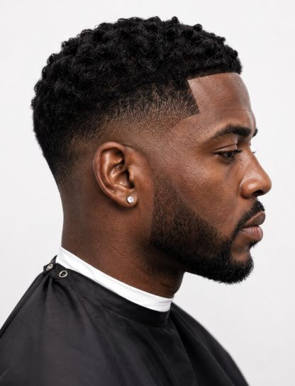 Taper Fade Afro with Waves