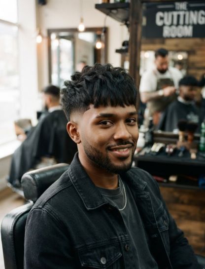 Taper Fade Barber Style Fringe