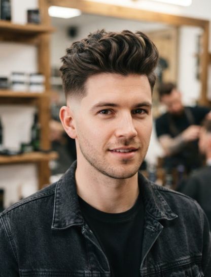 Textured Low Taper Fade Quiff