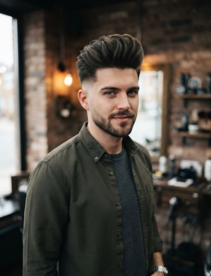 Volume Quiff with Low Fade Sides