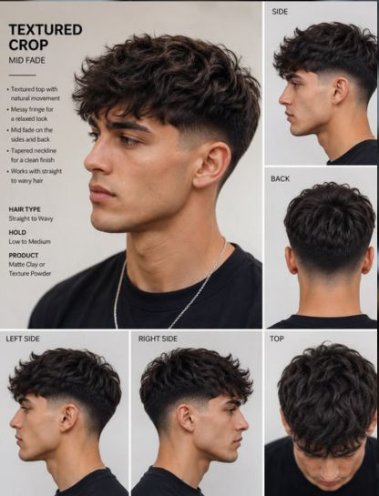 Wavy Textured Crop with Low Taper