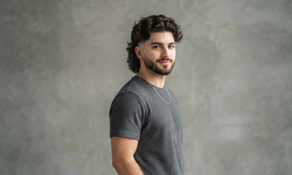 Wavy Low Taper Fade Mullet